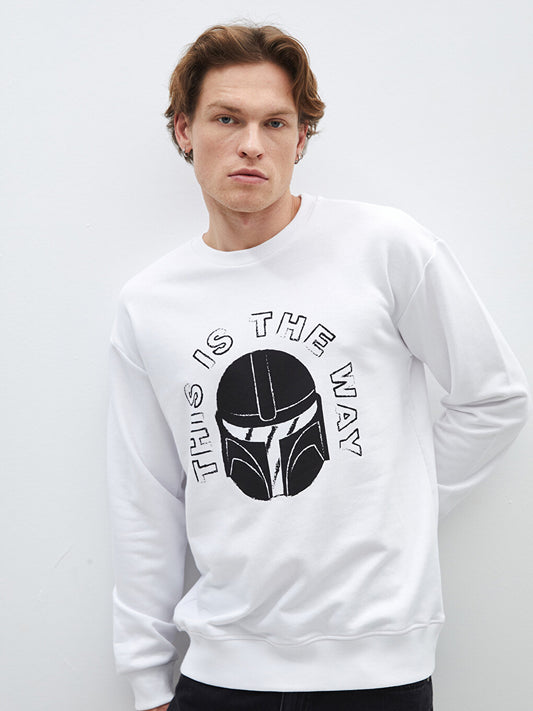 Crew Neck Long Sleeve Printed Men's Sweatshirt