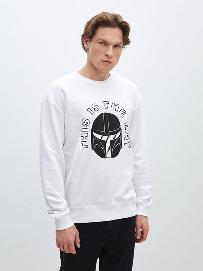 Crew Neck Long Sleeve Printed Men's Sweatshirt