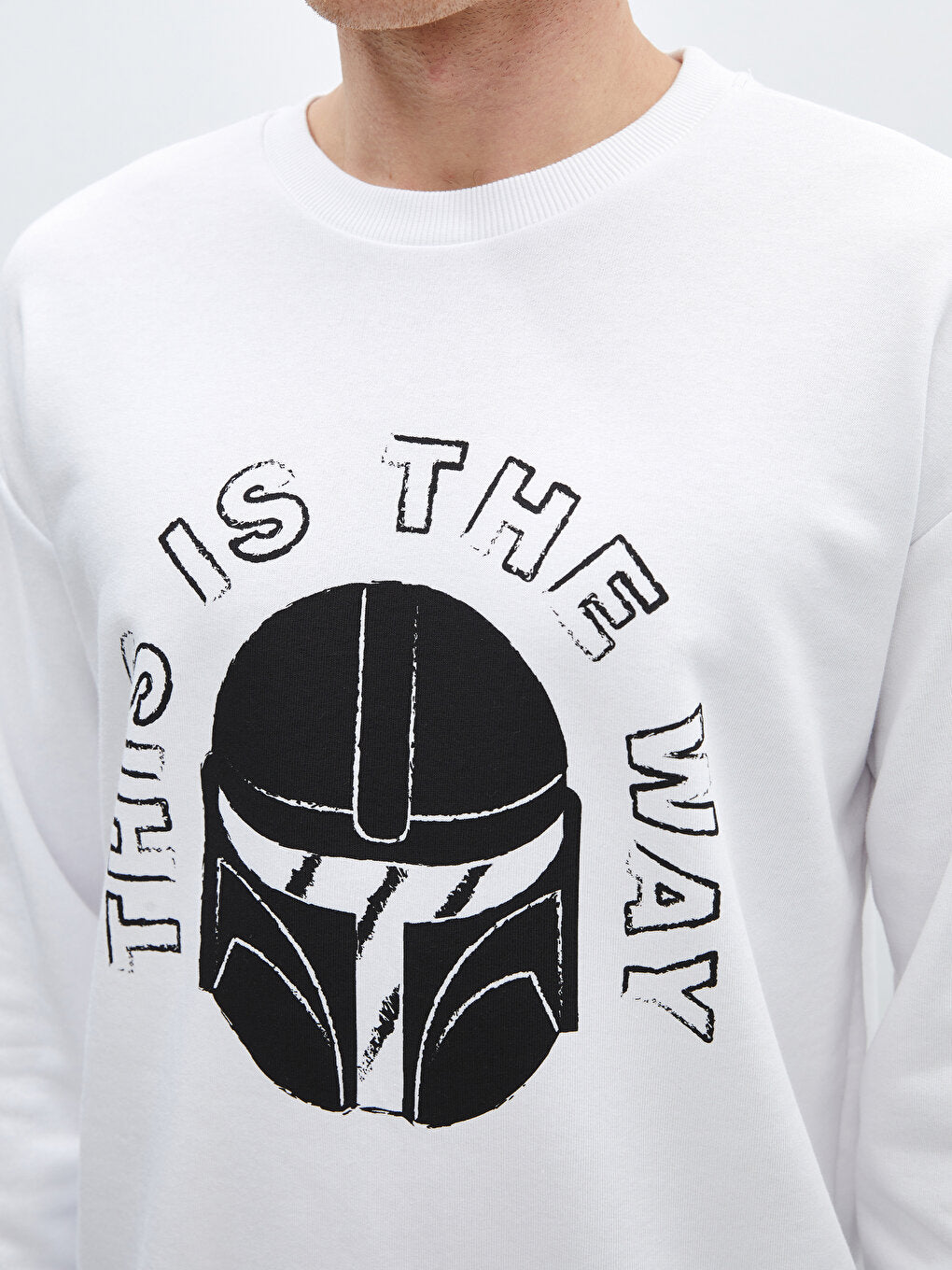 Crew Neck Long Sleeve Printed Men's Sweatshirt