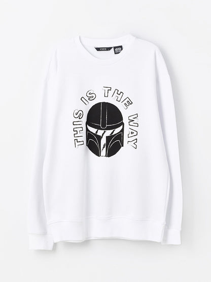 Crew Neck Long Sleeve Printed Men's Sweatshirt