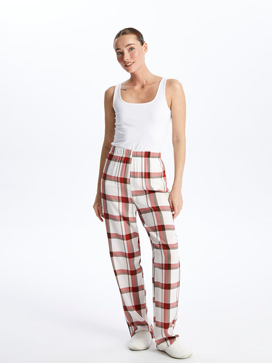 Plaid Women's Pajama Bottoms with Elastic Waist