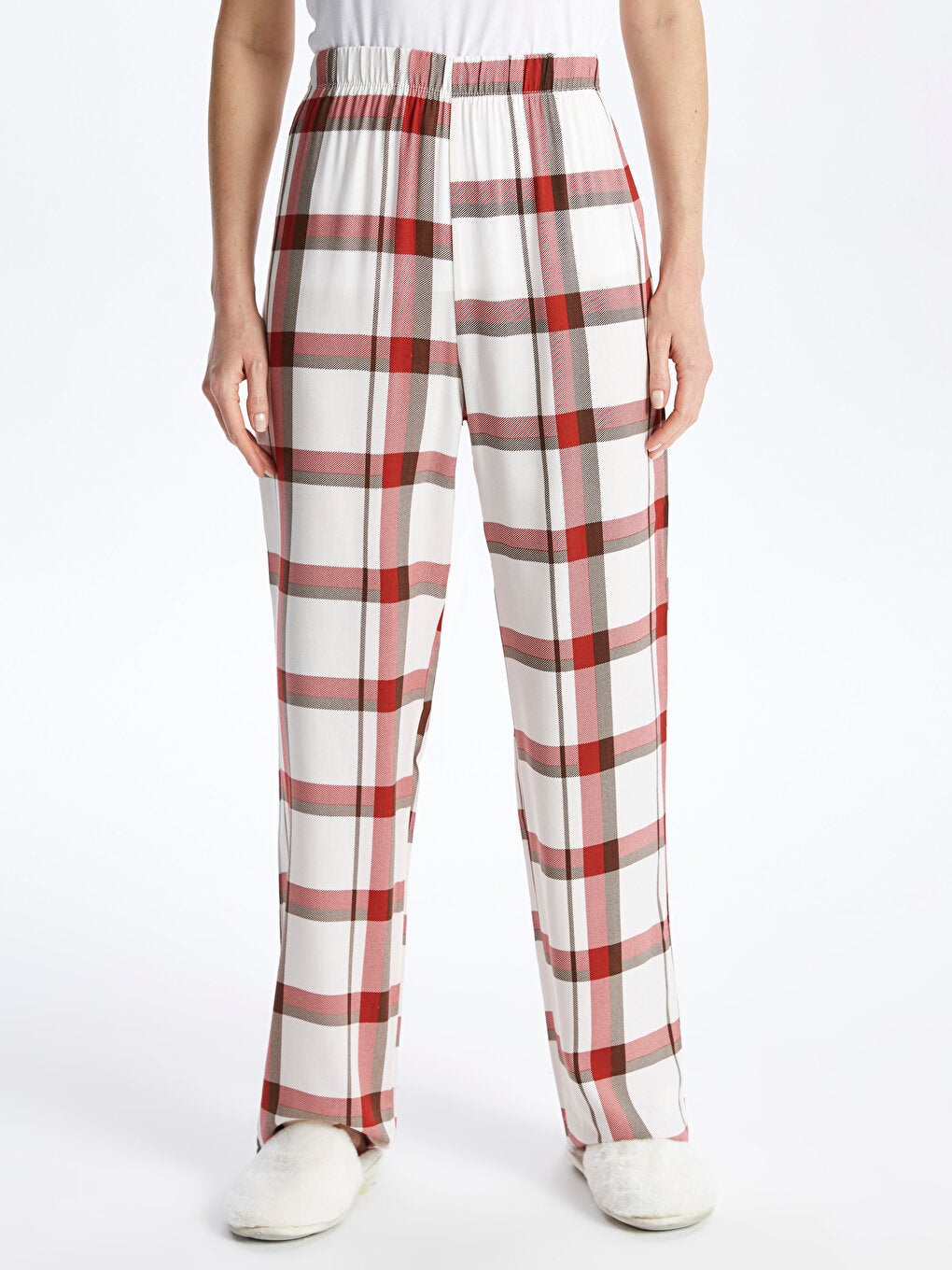 Plaid Women's Pajama Bottoms with Elastic Waist