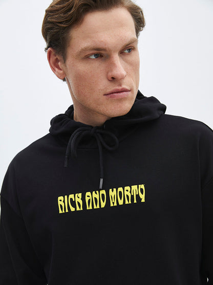 Long Sleeve Rick and Morty Printed Men's Hoodie