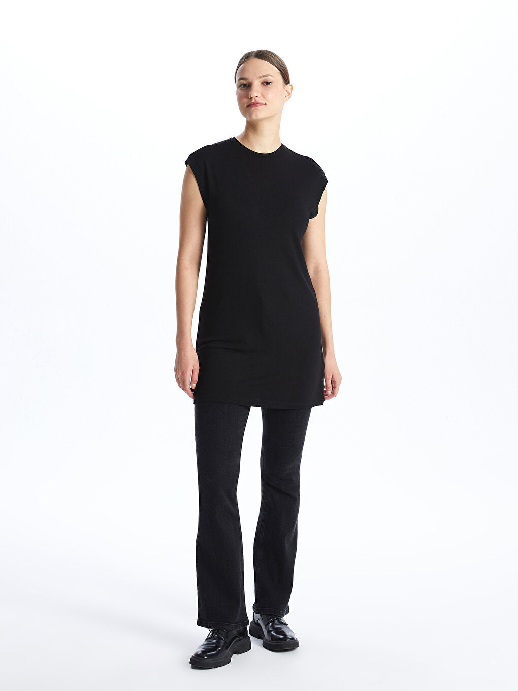 Women's Crew Neck Plain Tunic