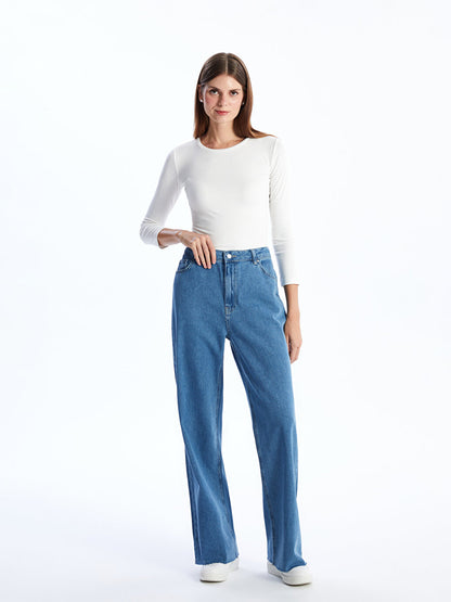 Straight Fit Women's Jean Trousers