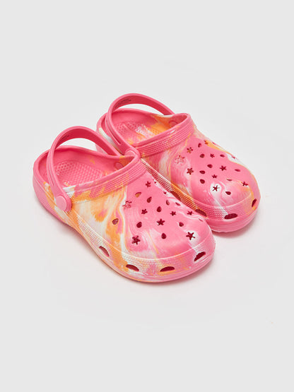 Printed Perforated Girls' Sandals