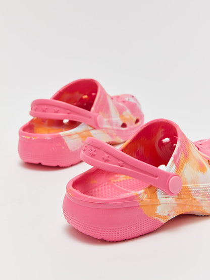 Printed Perforated Girls' Sandals