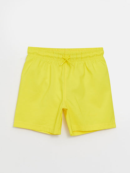 Basic Boys' Swim Shorts with Elastic Waist