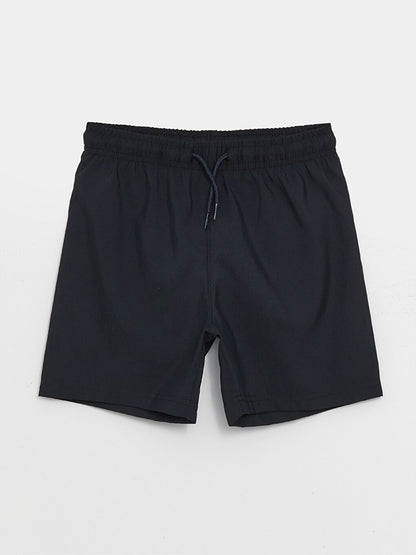 Basic Boys' Swim Shorts with Elastic Waist