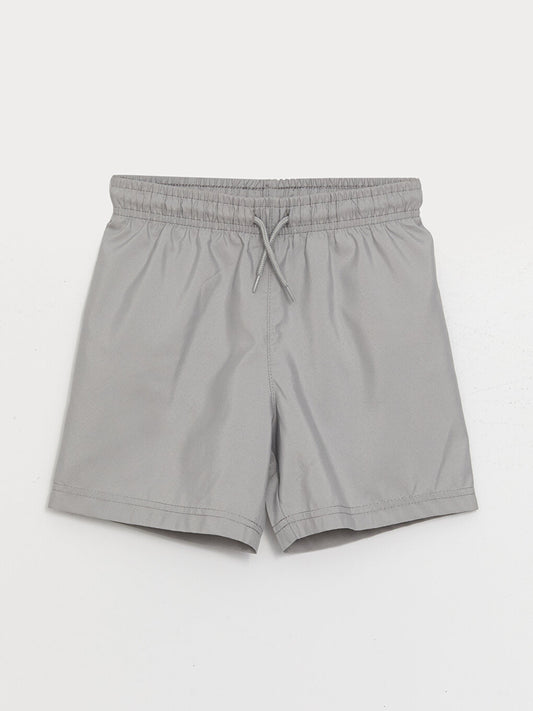 Basic Boys' Swim Shorts with Elastic Waist