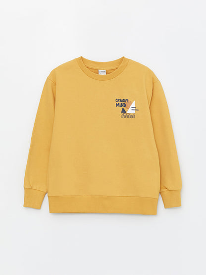 Comfortable Crew Neck Printed Boy's Sweatshirt