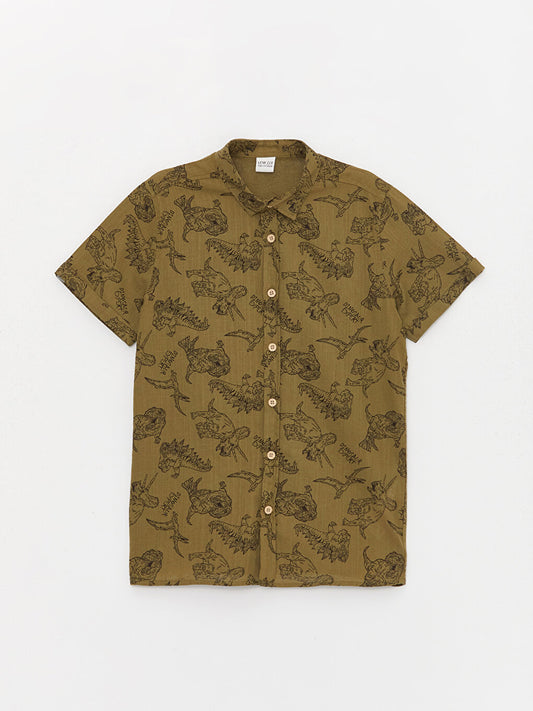 Patterned Short Sleeve Boy's Shirt