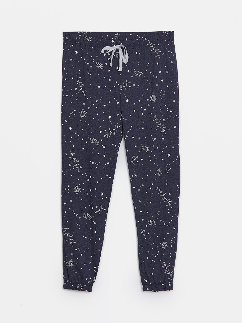 Patterned Women's Jogger Pajama Bottoms with Elastic Waist