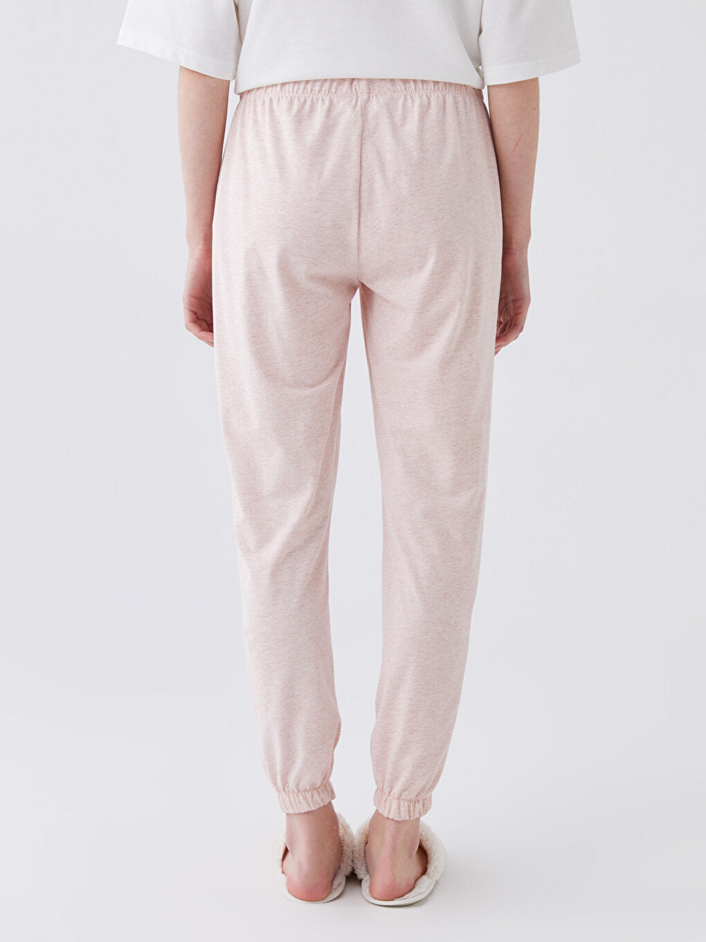 Women's Elastic Waist Plain Jogger Pajama Bottoms