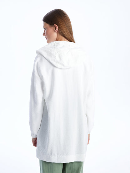 Hooded Plain Long Sleeve Women's Tunic