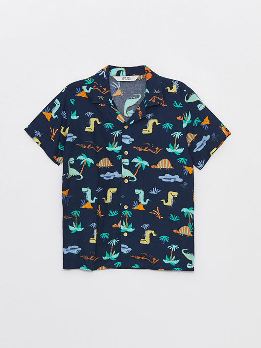 Patterned Short Sleeve Boy's Shirt