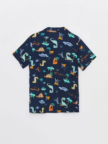 Patterned Short Sleeve Boy's Shirt