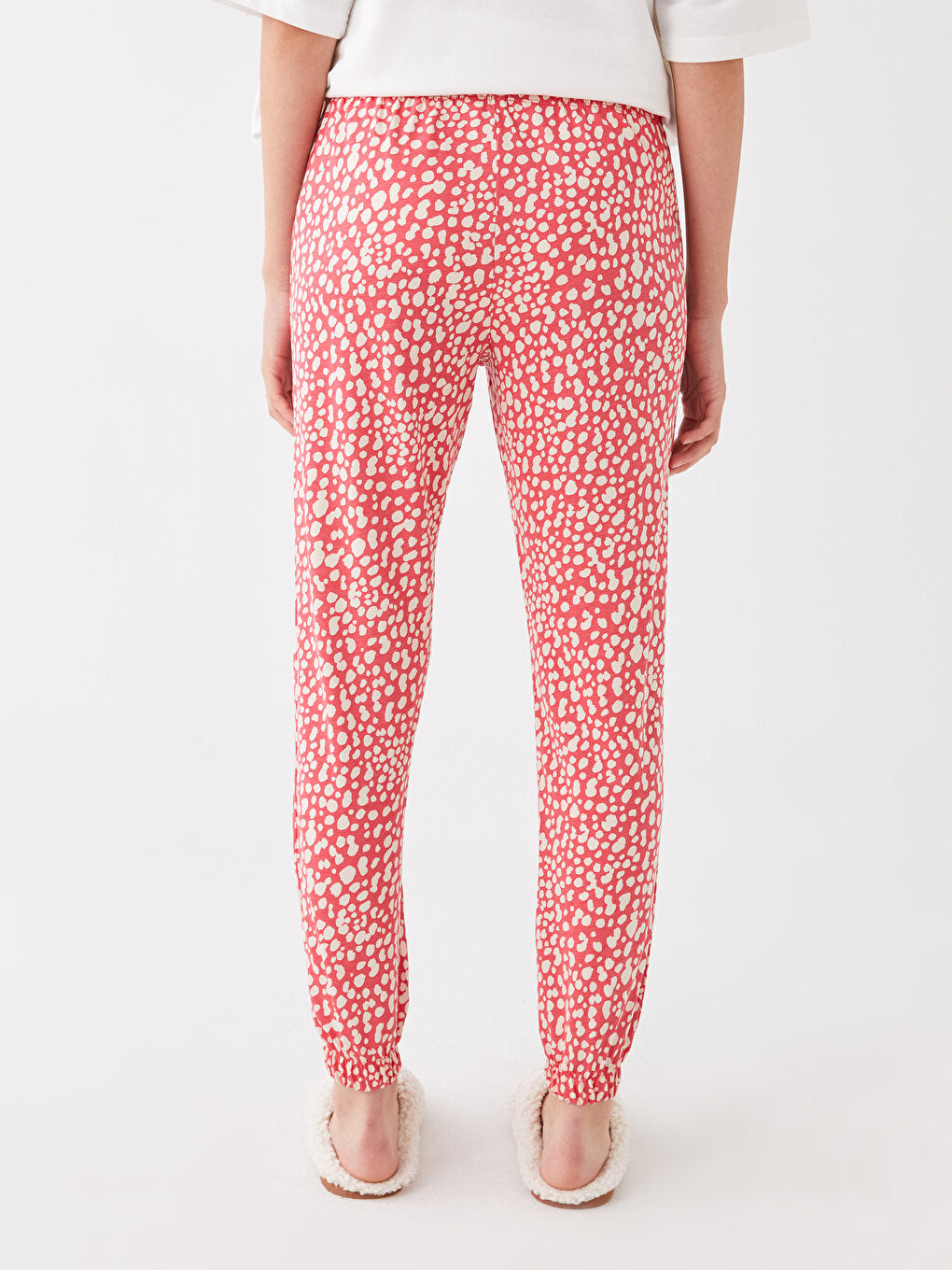 Patterned Women's Jogger Pajama Bottoms with Elastic Waist