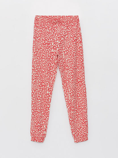 Patterned Women's Jogger Pajama Bottoms with Elastic Waist