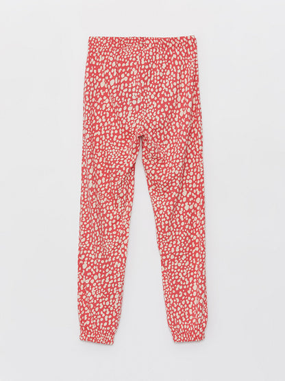 Patterned Women's Jogger Pajama Bottoms with Elastic Waist