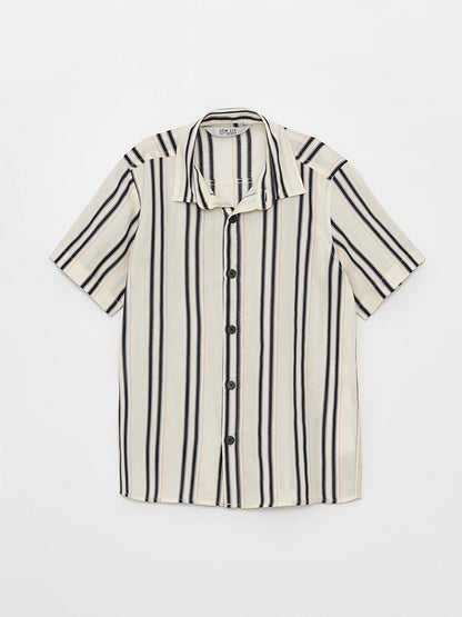 Striped Short Sleeve Boy Shirt