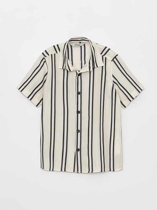 Striped Short Sleeve Boy Shirt