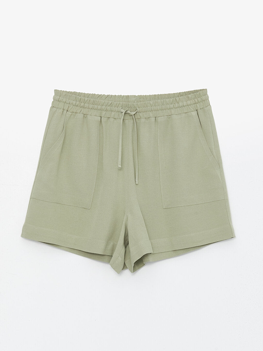 Standard Fit Plain Linen Blend Women's Shorts