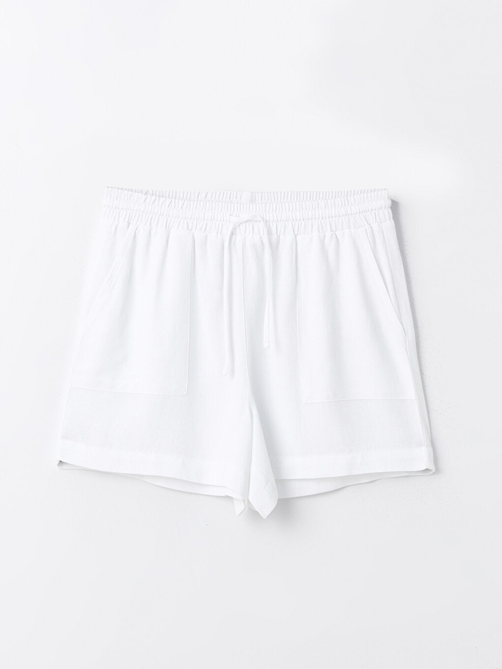 Standard Fit Plain Linen Blend Women's Shorts