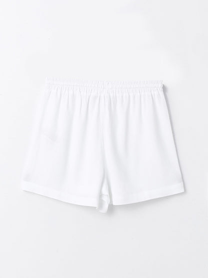 Standard Fit Plain Linen Blend Women's Shorts