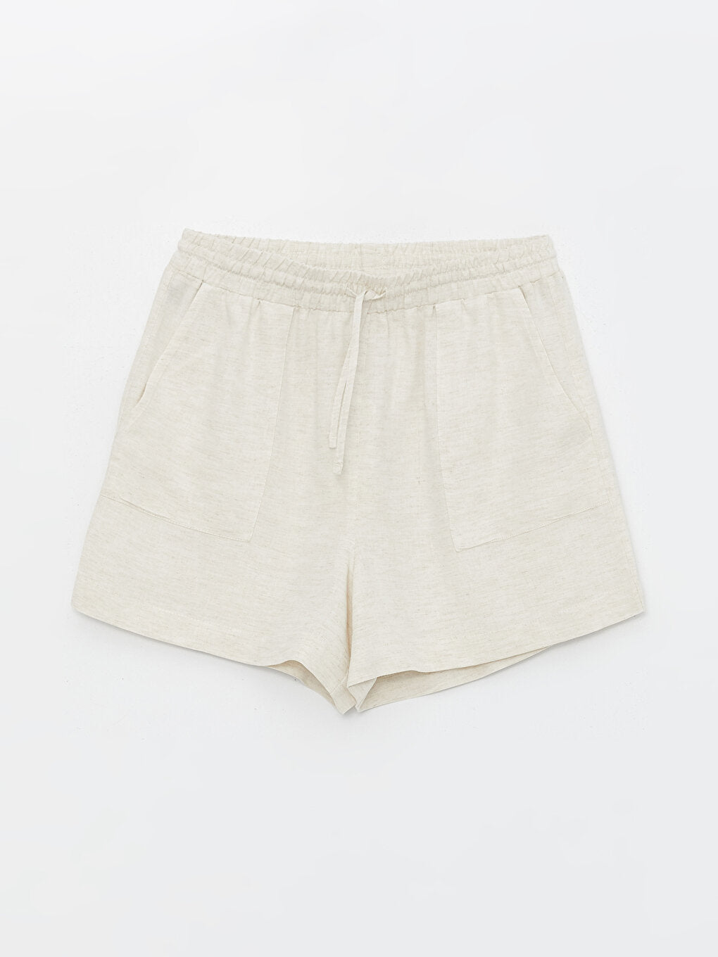 Standard Fit Plain Linen Blend Women's Shorts