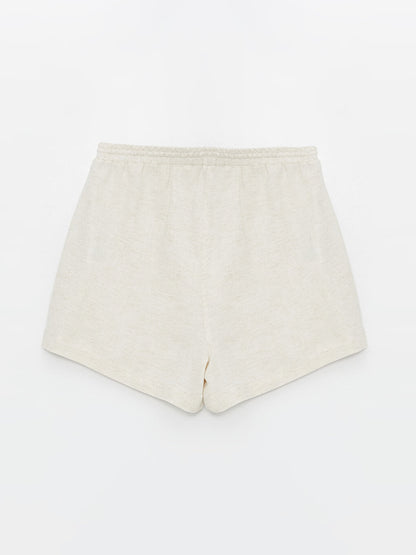 Standard Fit Plain Linen Blend Women's Shorts