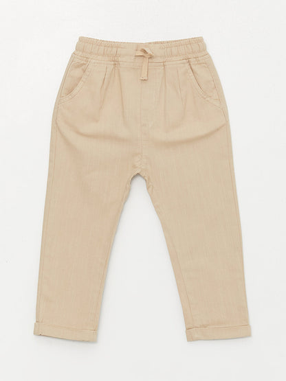 Basic Baby Boy Trousers with Elastic Waist