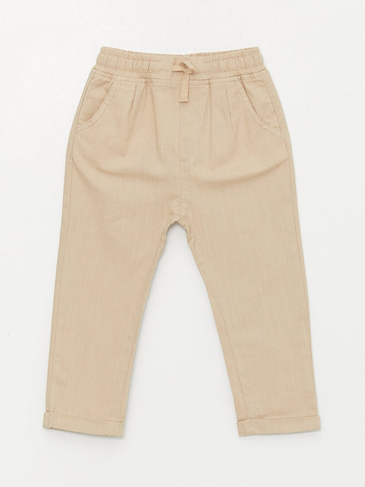 Basic Baby Boy Trousers with Elastic Waist