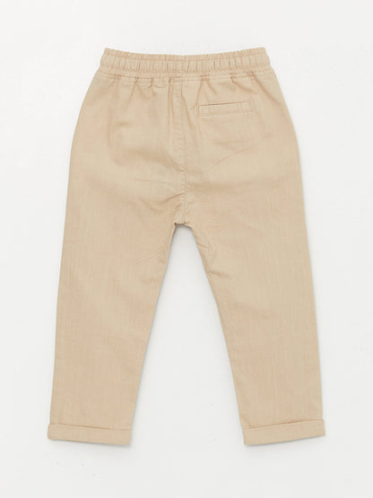 Basic Baby Boy Trousers with Elastic Waist