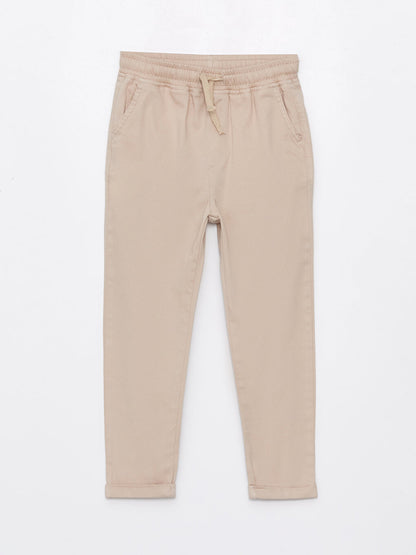 Slim Fit Boy's Trousers with Elastic Waist