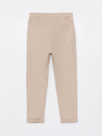 Slim Fit Boy's Trousers with Elastic Waist