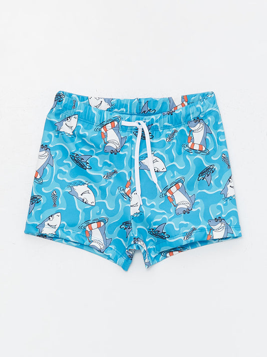 Printed Quick Drying Boys Boxer Swimsuit