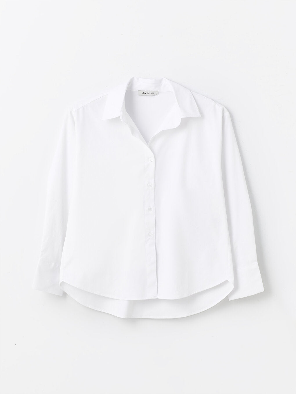 Plain Long Sleeve Oversize Poplin Women's Shirt