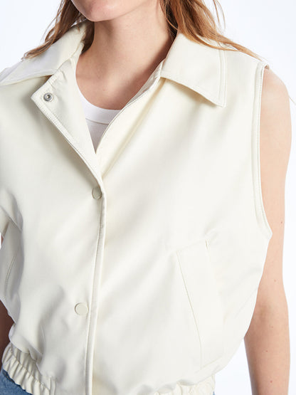 Women's Shirt Collar Plain Vest