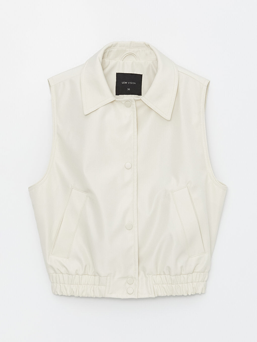 Women's Shirt Collar Plain Vest