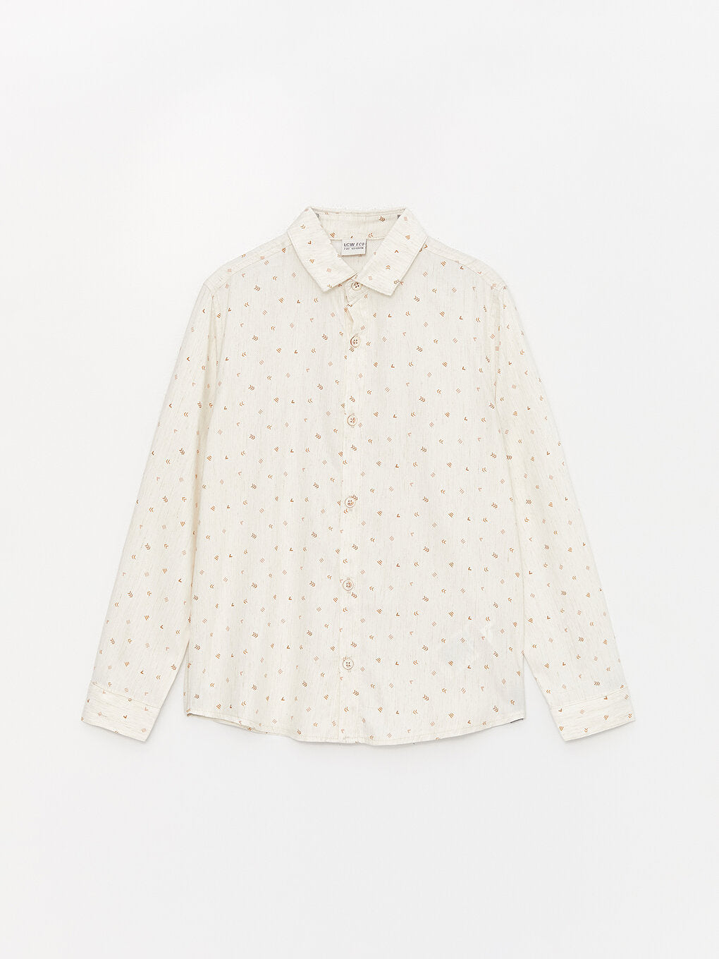 Patterned Linen Blend Boy's Shirt