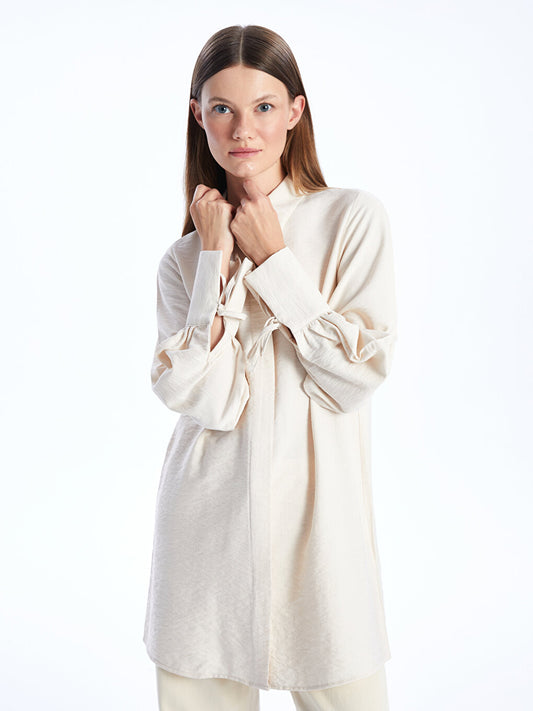 Plain Long Sleeve Women's Shirt Tunic