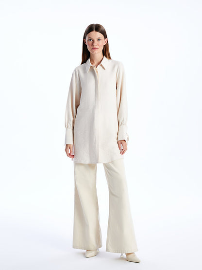 Plain Long Sleeve Women's Shirt Tunic