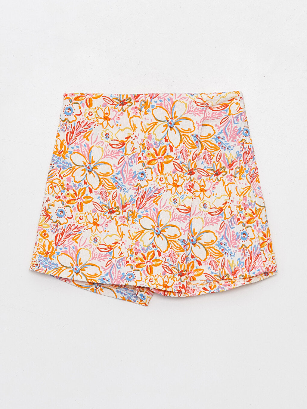 Floral Girl's Shorts Skirt with Elastic Waist