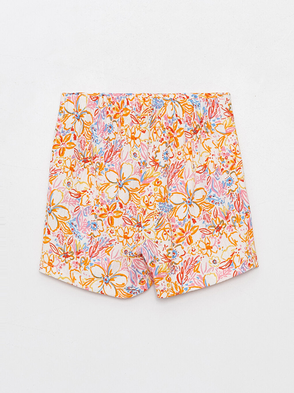 Floral Girl's Shorts Skirt with Elastic Waist