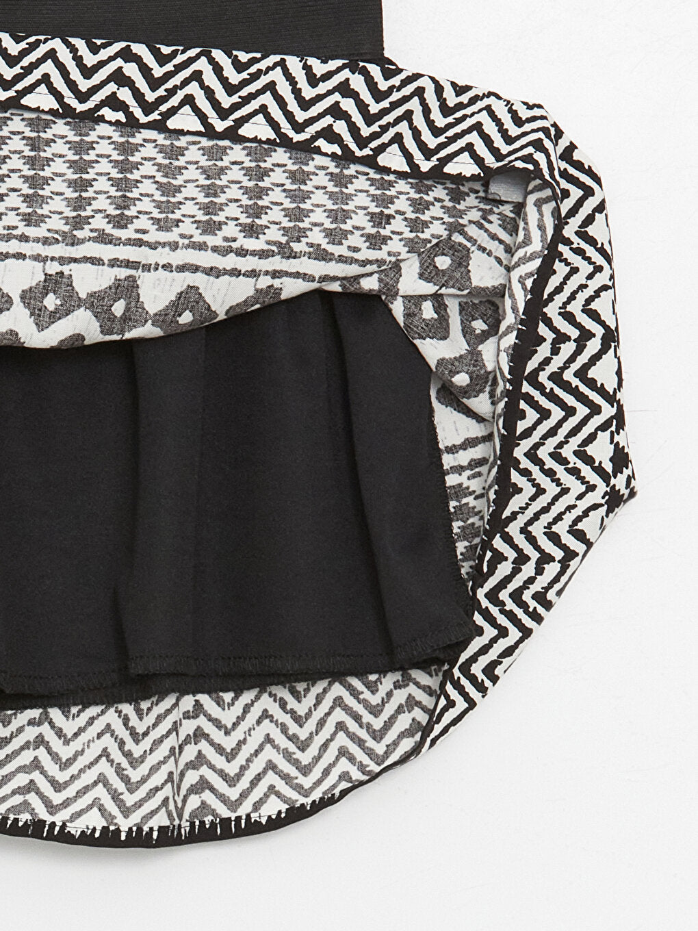 Patterned Girl's Skirt with Elastic Waist