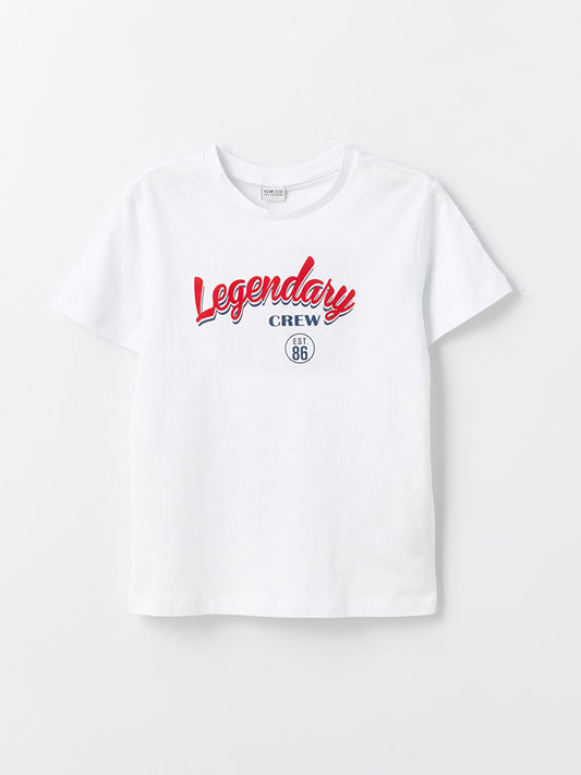 Crew Neck Printed Short Sleeve Boy's T-Shirt