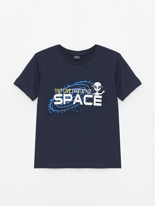 Crew Neck Printed Short Sleeve Boy's T-Shirt