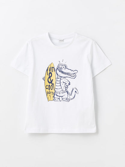 Crew Neck Printed Short Sleeve Boy's T-Shirt