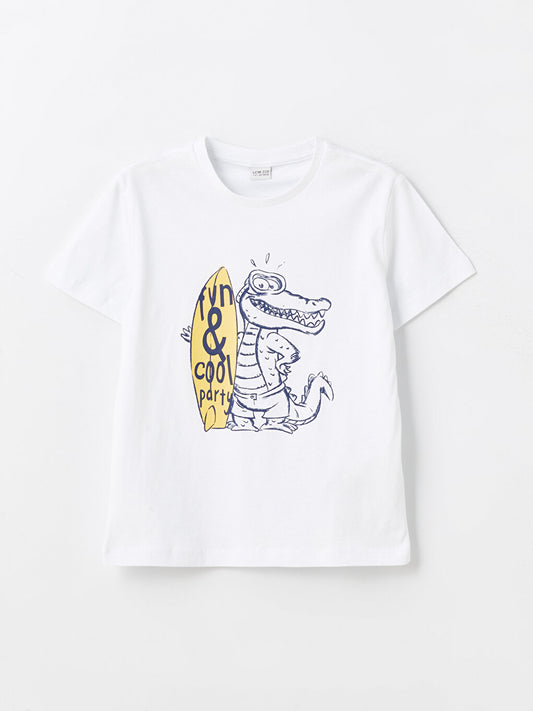 Crew Neck Printed Short Sleeve Boy's T-Shirt